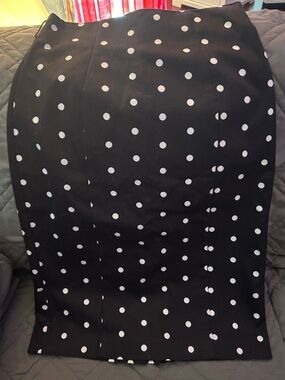 Worthington Black Pencil Skirt with White Polka Dots